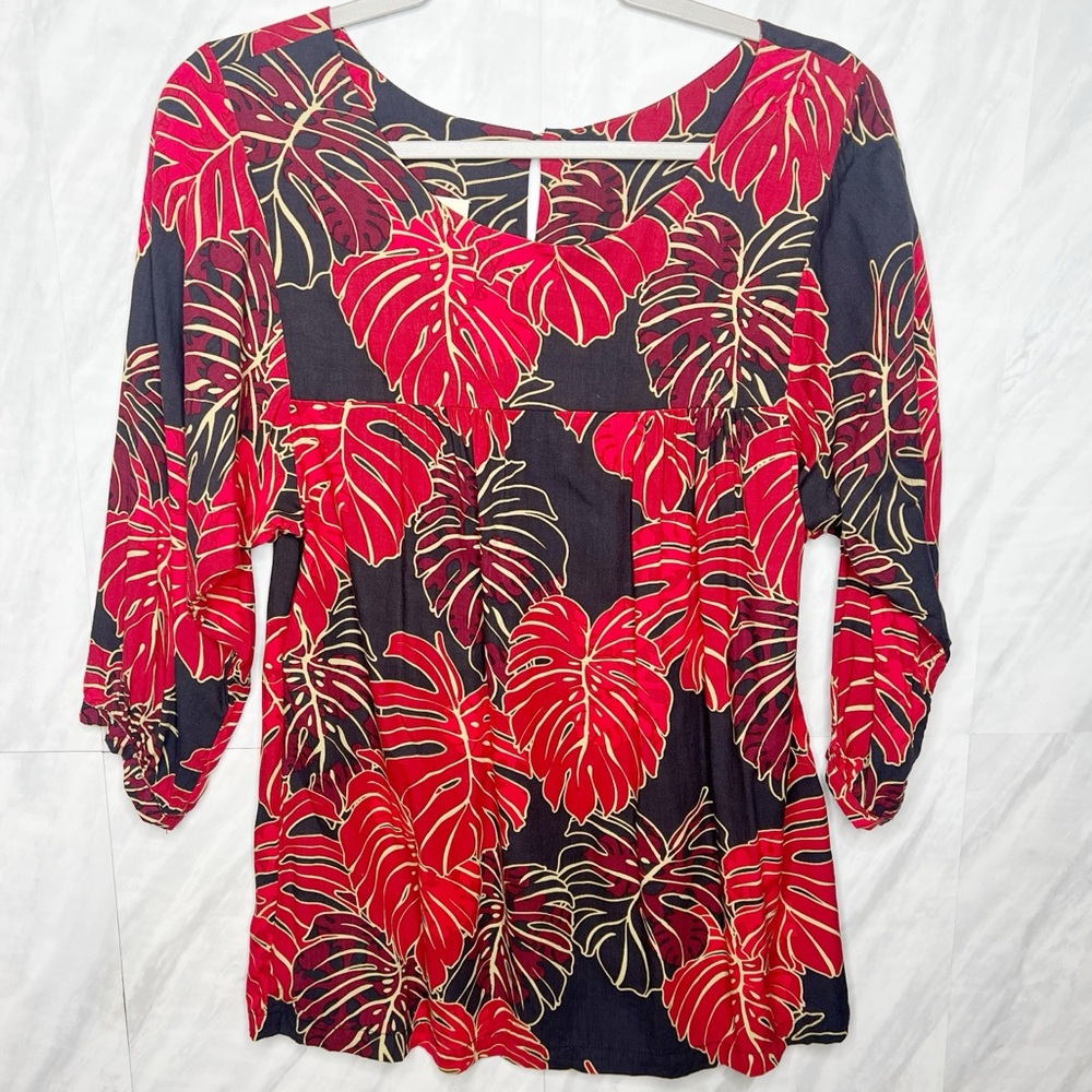 Kalaheo Hawaiian Tunic Blouse Top Small